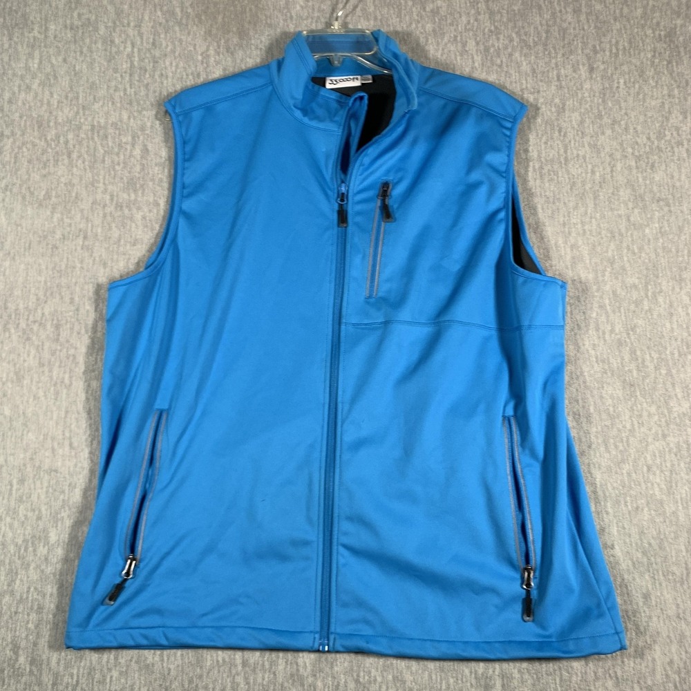 33,000 Ft Vest Mens 2XL Blue Softshell Full Zip Sleeveless Outdoor Hiking‎